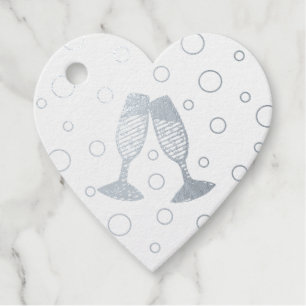 Bubbly Champagne Toast Cheers Wedding Celebration Favour Tags