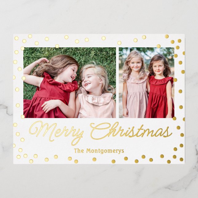 Bubbly Cheer Foil Holiday Postcard Christmas Card (Front)