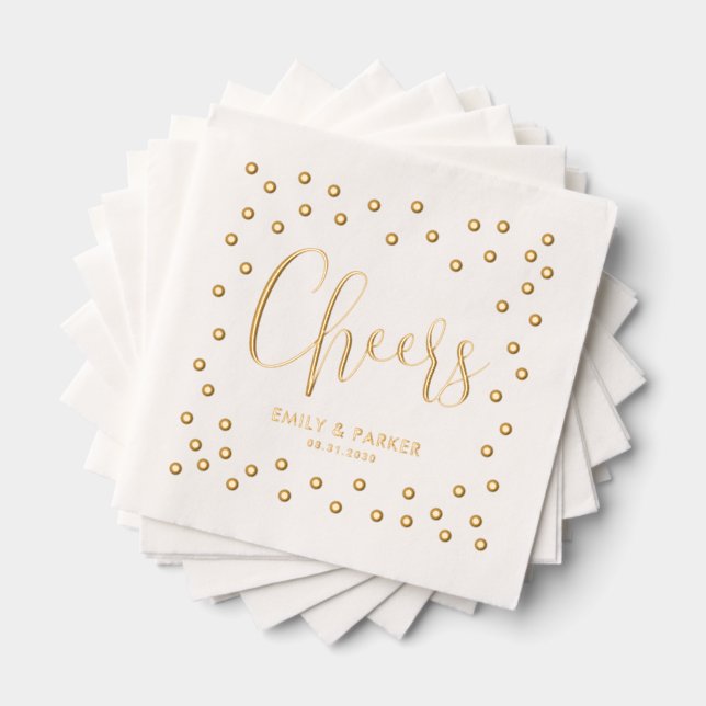 Bubbly Cheers Wedding Holiday Party Foil Napkins (Insitu (Stacked))