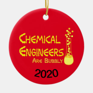 Bubbly Chemical Engineers Ceramic Tree Decoration