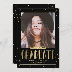 Bubbly Chic EDITABLE COLOR Graduation Invitation