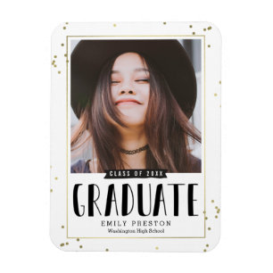 Bubbly Chic Graduation Announcement Magnet
