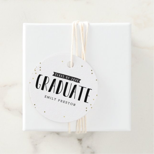 Bubbly Chic Graduation Party Favour Tags (In Situ)