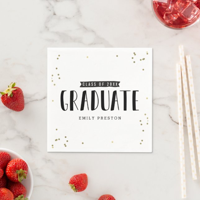 Bubbly Chic Graduation Party Napkins (Insitu)