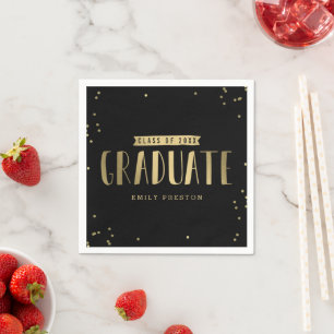 Bubbly Chic Graduation Party Napkins