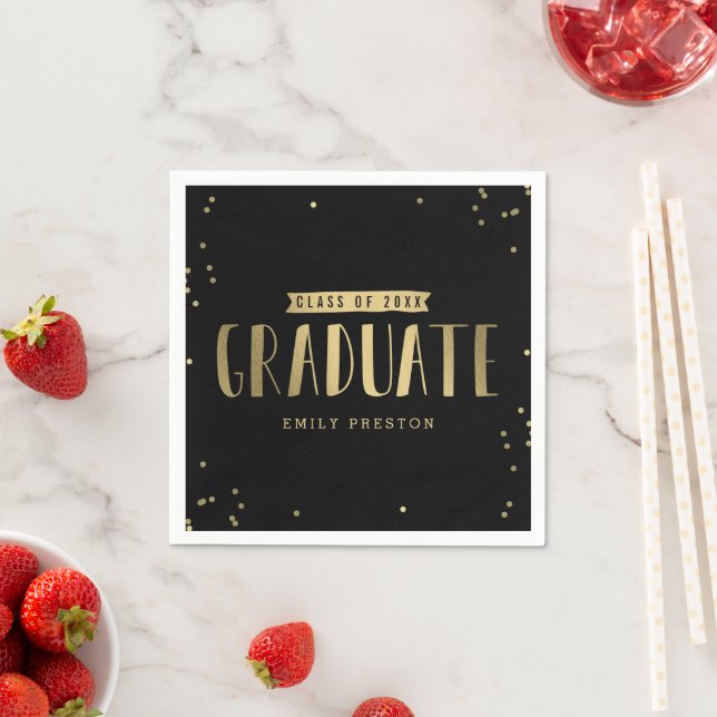 Bubbly Chic Graduation Party Napkins (Insitu)