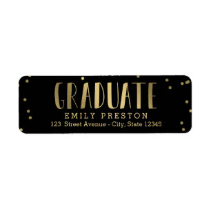 Bubbly Chic Graduation Return Address Label