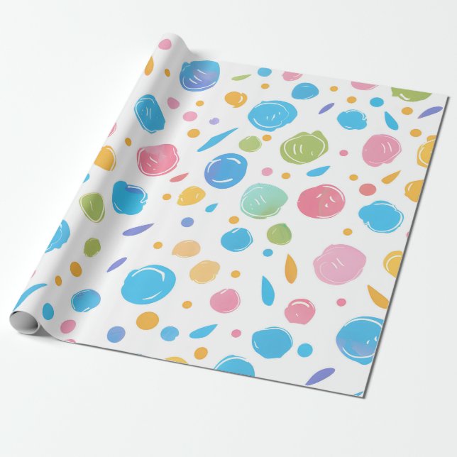 Bubbly Confetti Wrapping Paper (Unrolled)
