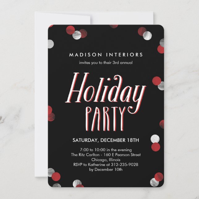 Bubbly Corporate Holiday Party Invitation (Front)
