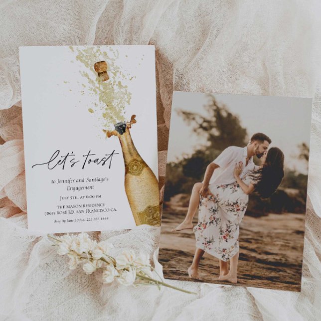 Bubbly Couples Engagement Party Photo Invitation (Creator Uploaded)