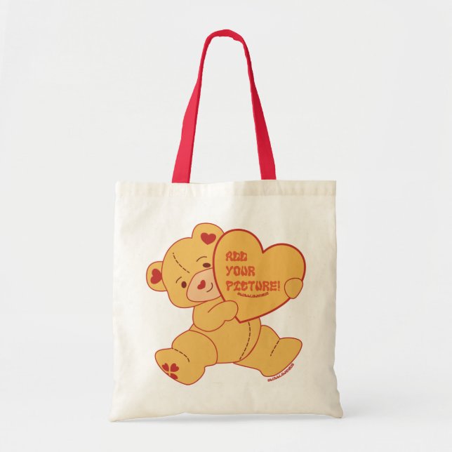Bubbly Cute Bear Red Colorway Tote Bag (Front)