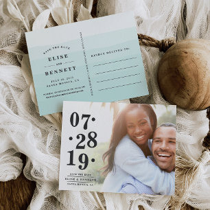 Bubbly Date   Photo Save the Date Announcement Postcard