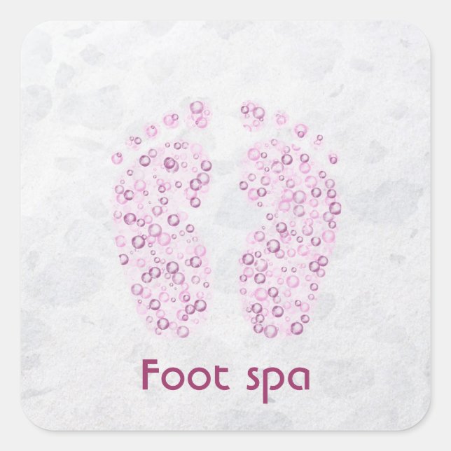 bubbly feet in pink square sticker (Front)