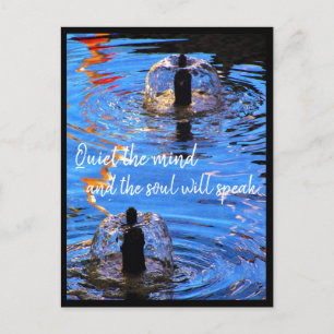 Bubbly Fountains Ripples Reflections Zen Quote Postcard