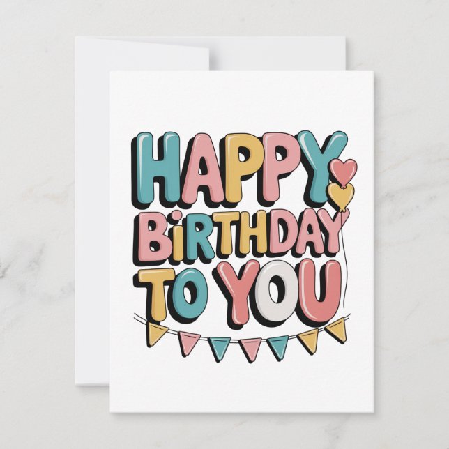 Bubbly Happy Birthday Invitation (Front)