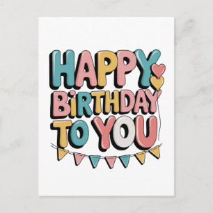 Bubbly Happy Birthday Invitation Postcard