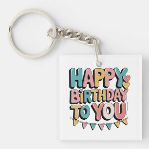 Bubbly Happy Birthday Key Ring