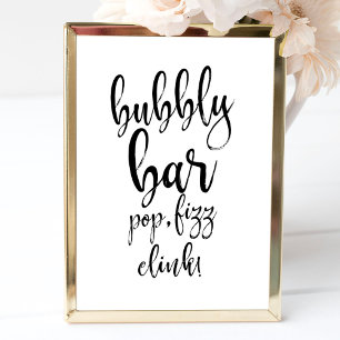 Bubbly Mary Bar Affordable Wedding Sign Invitation