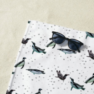 Bubbly Penguins Beach Towel (choose colour)