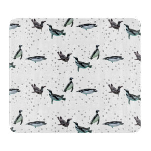 Bubbly Penguins Cutting Board (choose colour)