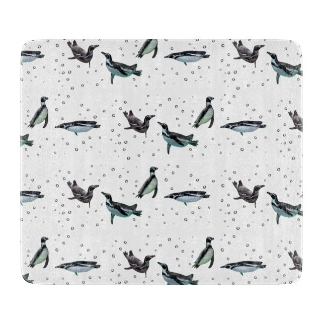 Bubbly Penguins Cutting Board (choose colour) (Front)
