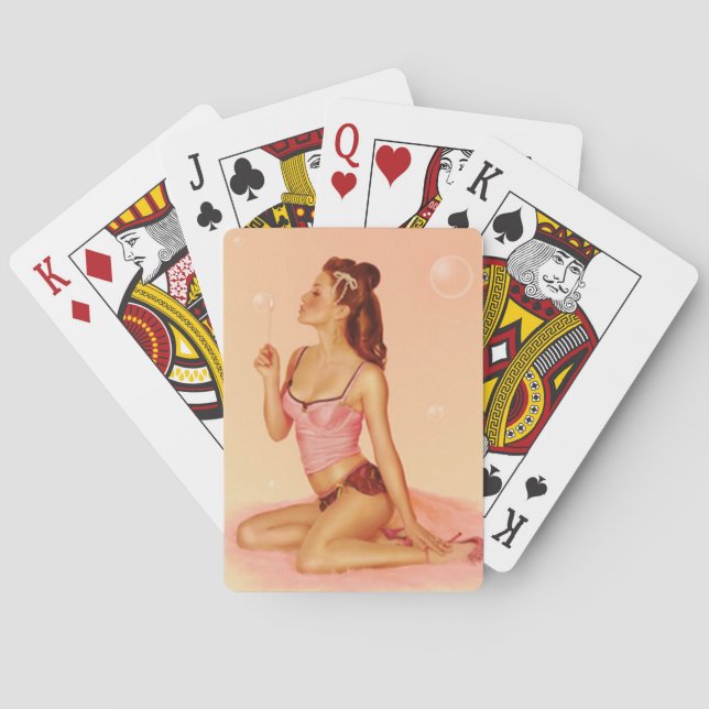 Bubbly Pin Up Playing Cards (Back)