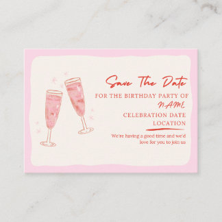 Bubbly Pink Birthday Invitation
