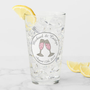 Bubbly Pink Champagne Glass Toast Wedding Favour