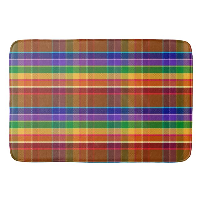 Bubbly Plaid AB Bath Mat (Front)