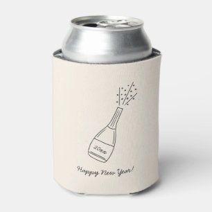 Bubbly Popping Champagne Bottle New Year's Eve Can Cooler