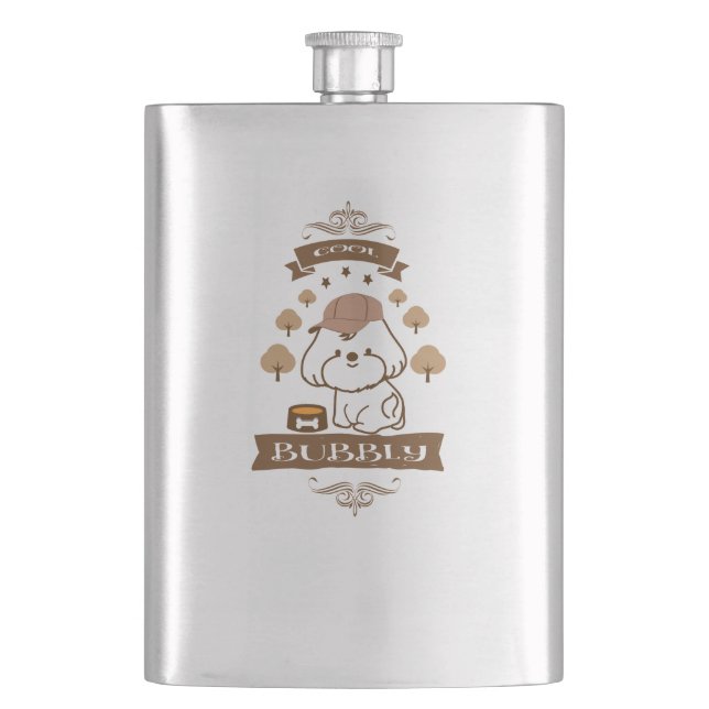 Bubbly says it is cool hip flask (Front)