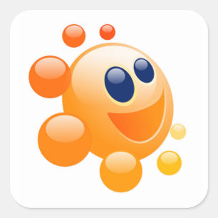 BUBBLY SUN SQUARE STICKER