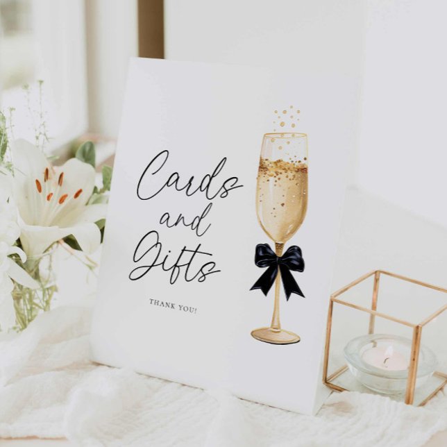 Bubbly Themed Bridal Shower Cards and Gift Sign (Champagne Party Cards and Gifts Sign)
