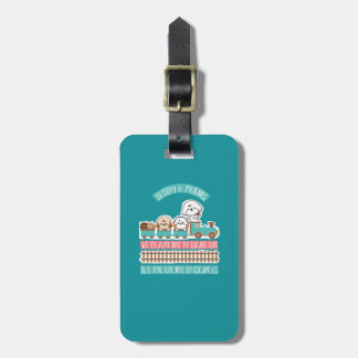 Bubbly travel with friends luggage tag