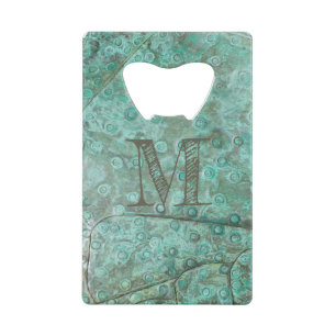 Bubbly Verdigris Bronze Custom Monogram