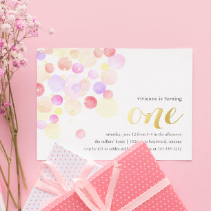 Bubbly Watercolor First Birthday Party