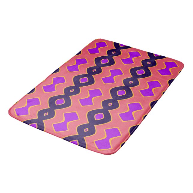 Bubbly Wave pink purple Bath Mat (Angled)