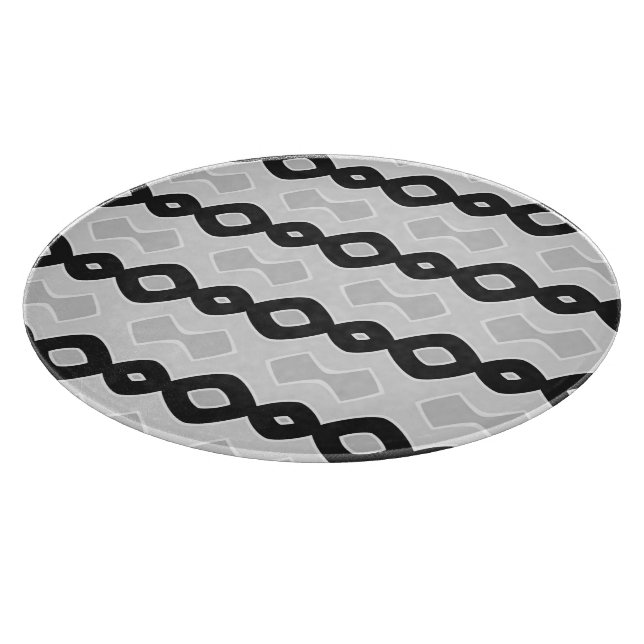 Bubbly Wave Shades of grey Pattern Cutting Board (Corner)