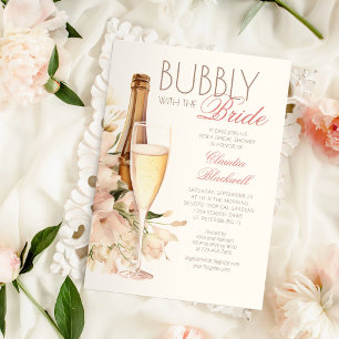 Bubbly With The Bride Champagne Bridal Shower Invitation