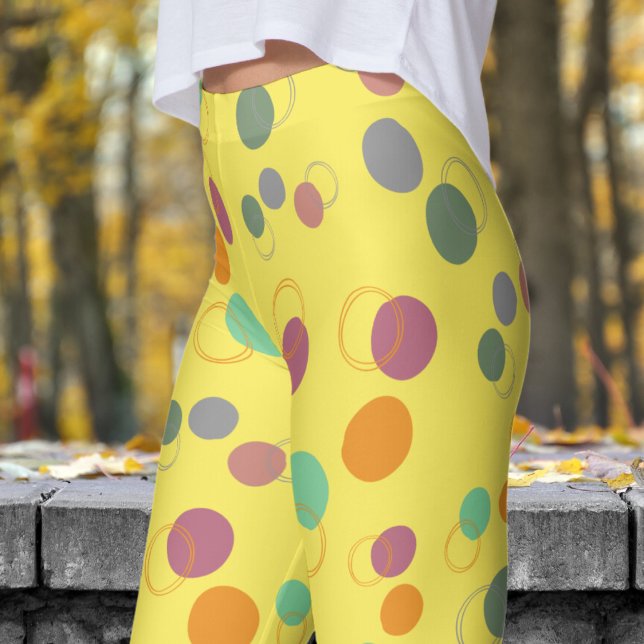 Bubbly Yellow Bubbles Pattern Leggings (Bubbly Bubbles on Corn Leggings)