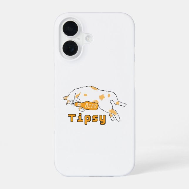 BubblyCuddle Beer Cat iPhone 16 Case (Back)