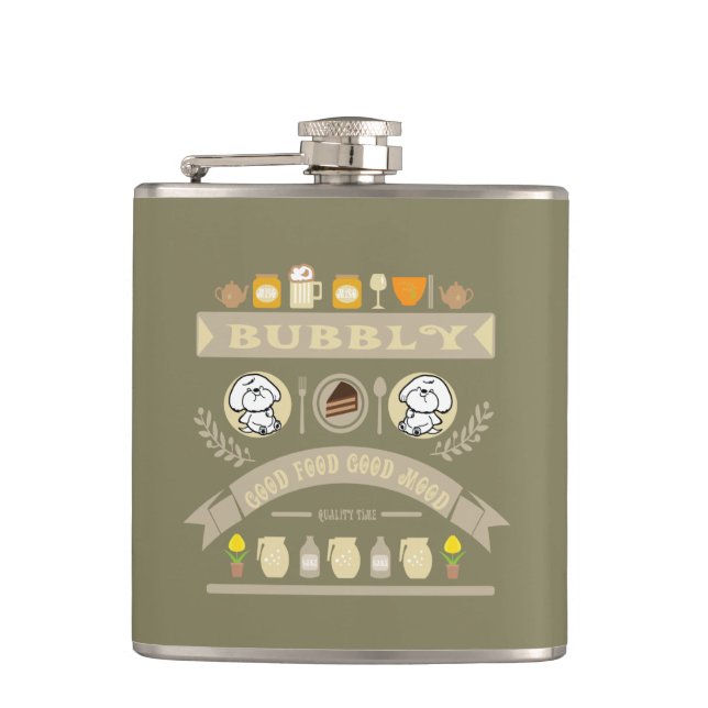 Bubbly's full belly hip flask (Front)