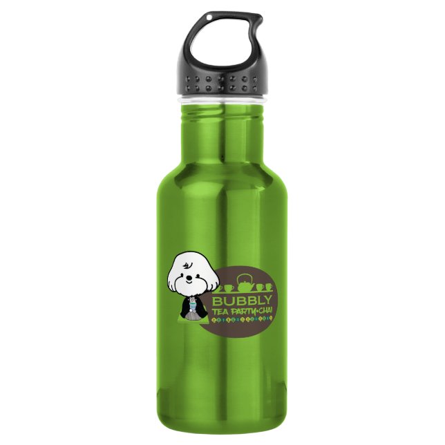 bubbly's tea party 532 ml water bottle (Front)