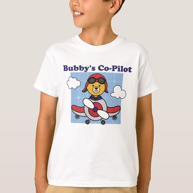 Bubby's Little Co-Pilot - Cute Aeroplane T-Shirt (Front)