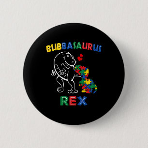 Bubbysaurus Autism Awareness Brother Dinosaur Sibl 6 Cm Round Badge