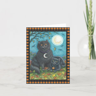 BUBO/PYEWACKET BLACK CAT HALLOWEEN NOTE CARD Verse