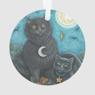BUBO & PYEWACKET, BLACK CATS HOLIDAY ORNAMENT Rnd