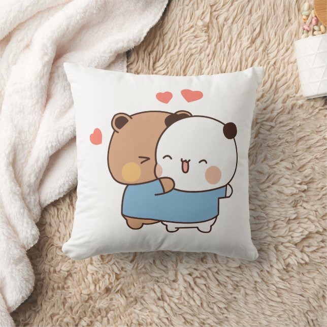bubu and dudu Milk and Mocha Bears Kawaii couple Cushion (Blanket)