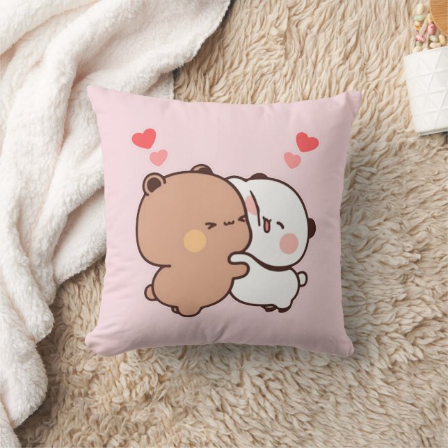 Bubu and Dudu, Panda And Brownie Bear Couple Cushion (Blanket)