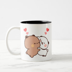 Bubu and Dudu, Panda And Brownie Bear Couple Two-Tone Coffee Mug